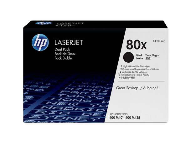 Toner HP CF280XD 80X 6.9K sort (2) 